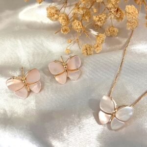 Conjunto Colar e Brincos Borboleta Dourada